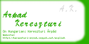 arpad kereszturi business card